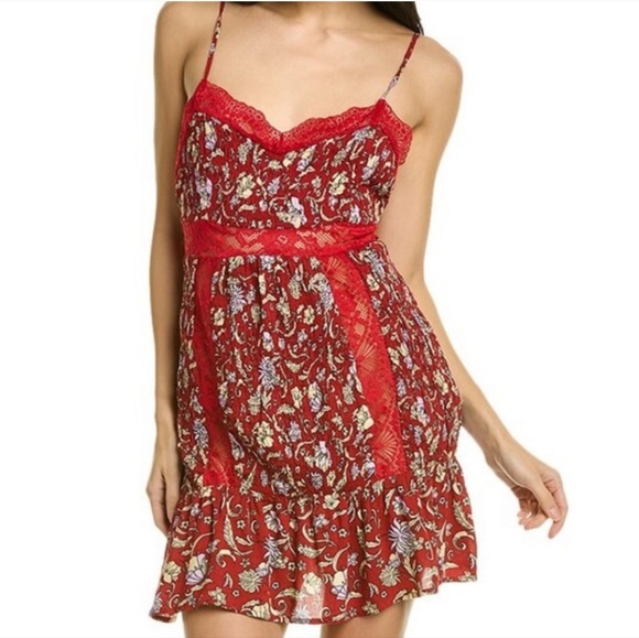 Free People Intimates "Last Night" Slip Dress, Cherry, Sexy, Medium, NWT - Picture 1 of 16